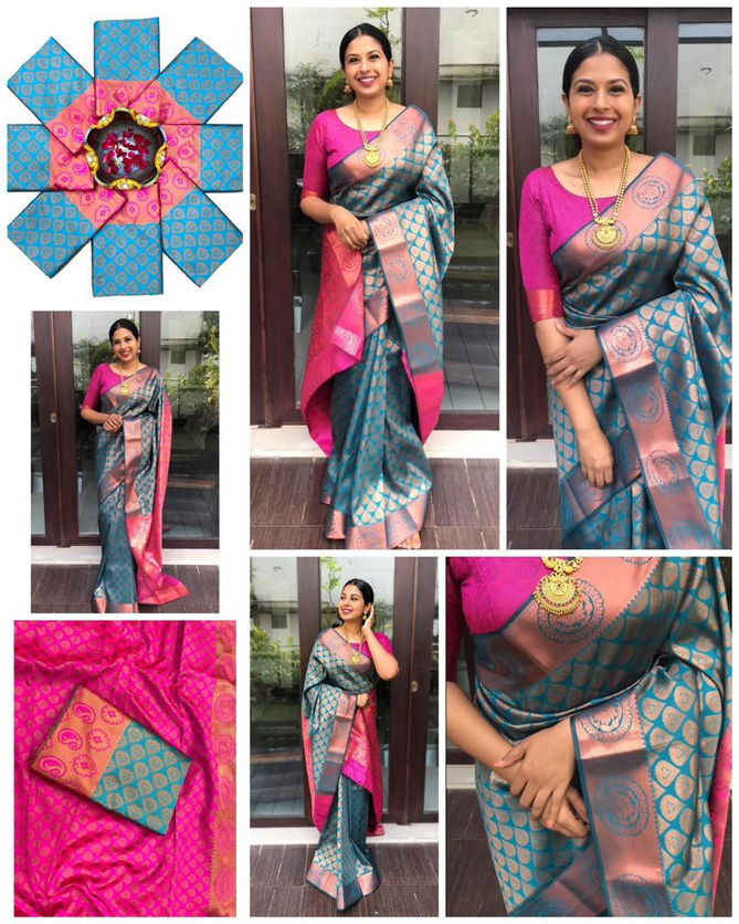 MF 50 Soft Lichi Silk Designer Saree Catalog